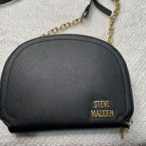 Steve Madden Black Crossbody Purse, Gold Chain and Accents
